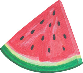 Watercolor Watermelon, Transparent Background