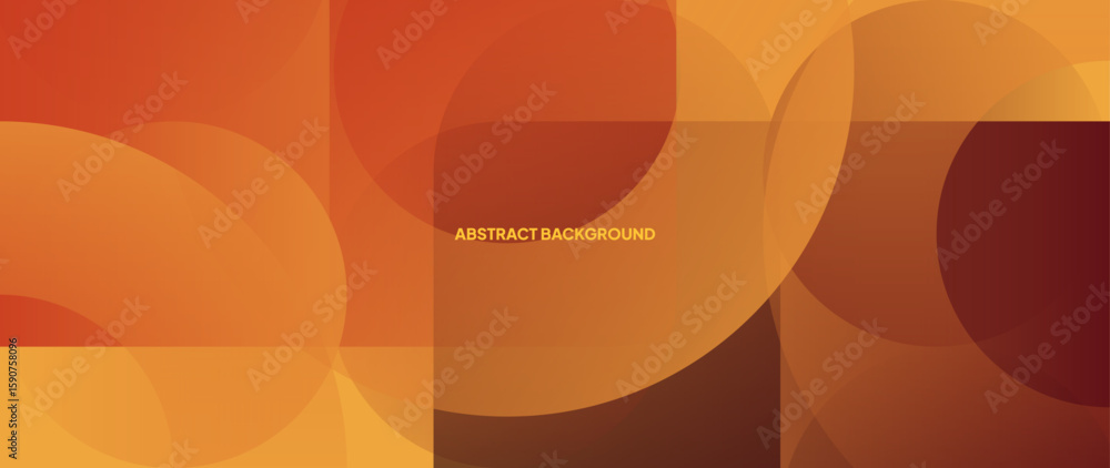 Poster abstract orange background. with random geometry patterns and curved lines. beautiful color gradatio