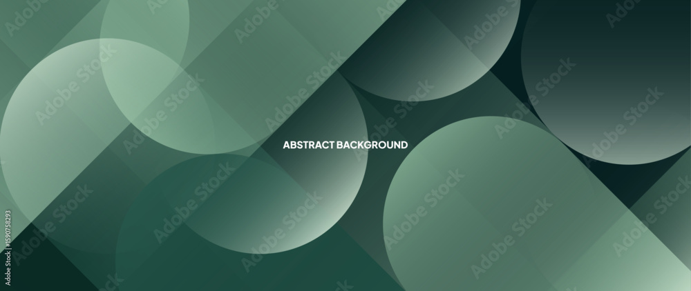 Poster Abstract green background with clashing patterns of oblique geometric objects. Neat design of geometric shapes. Vector illustration.