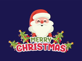 Christmas greeting card with Christmas flower ornaments forming a circle with the greeting Feliz Navidad