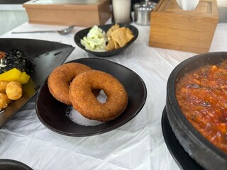 Korean Sweet Glutinous Rice Doughnuts with Sugar Coating
