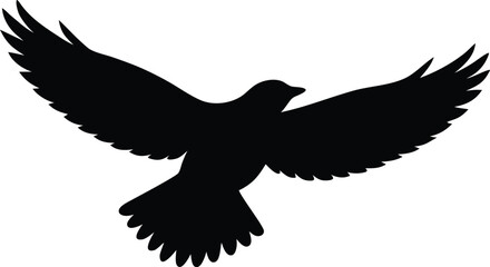 Silhouette of bird flying vector for nature branding and print use