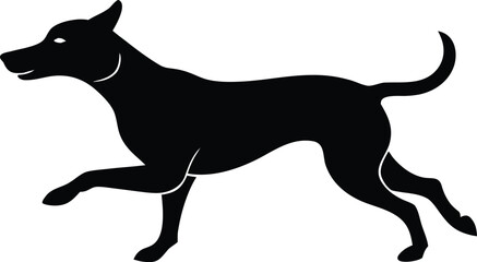Dog silhouette vector running pose for animal branding and posters