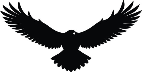 Fototapeta premium Soaring eagle silhouette vector for wildlife logo and poster design