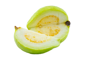 High Quality PNG Picture of sliced guava fruit on white background