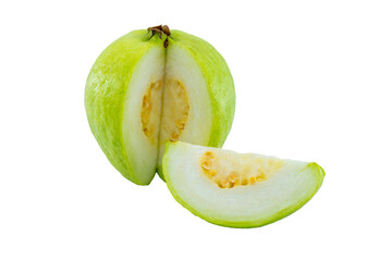 High Quality PNG Picture of fresh guava fruit cut on white background