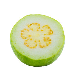 High Quality PNG Picture of sliced guava fruit isolated on white background