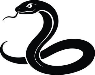 Coiled snake silhouette vector design for tshirt print and fantasy illustration