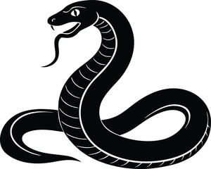 Snake silhouette vector illustration for tattoo logo and wildlife themed artwork