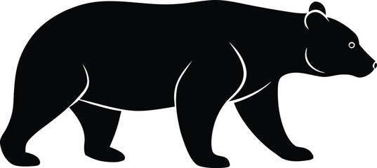 Walking bear vector silhouette for educational and digital use