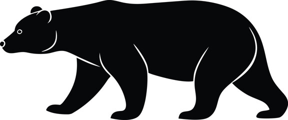 Silhouette of walking bear vector for nature branding and posters