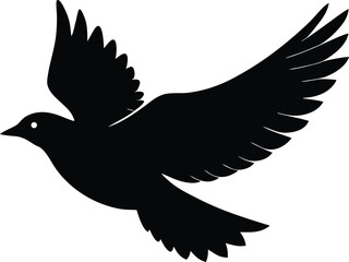 Vector silhouette of bird in flight for outdoor theme and marketing