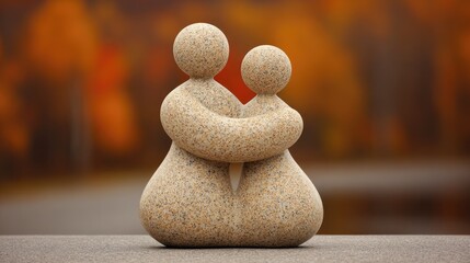 Two figures embracing, a representation of affection.