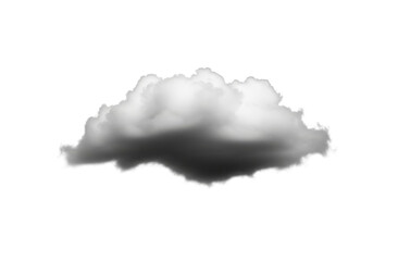 Obraz premium Fluffy White Cloud Shape, Weather Element, Isolated Texture on Transparent Background