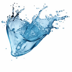 A blue liquid splashing against a transparent background