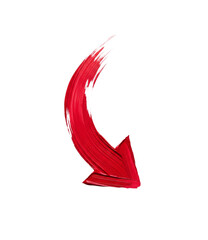 Red Paint Stroke Arrow Shape Texture Element PNG