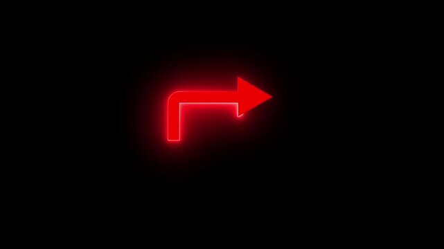 Right pink arrow globe neon icon. Up right arrow icon animation on black background. Up right neon arrow. neon arrow sign.