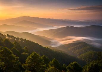 sunrise over mountains