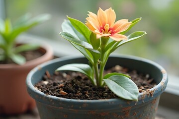 flowers blooming in pots