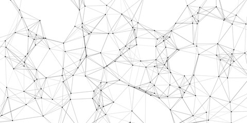 Abstract digital network structure of nodes and lines illustrating connectivity and communication on a white background.