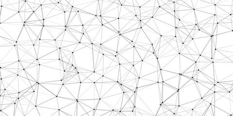 Abstract geometric network pattern with interconnected lines and nodes depicting connectivity on a white background for modern design concepts