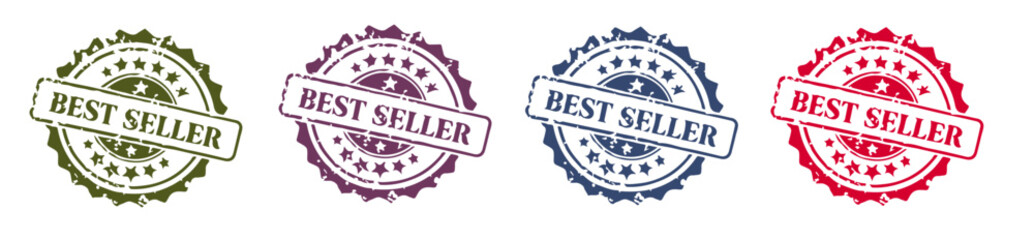 Obraz premium Best seller stamp template retro flat serrated shape stars decor set