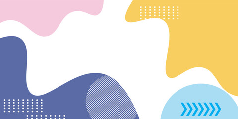 Colorful Abstract Organic Shapes Background with Modern Minimal Style