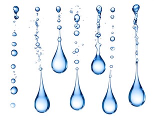 Water drops in various stages of impact