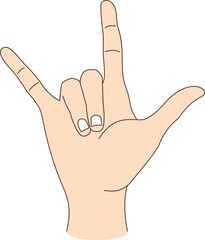 I Love You Sign Language Hand Gesture