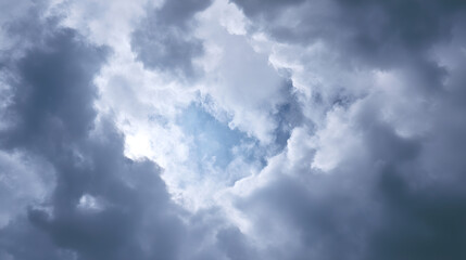 Dramatic overcast sky filled with dense, textured storm clouds