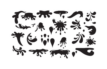 Naklejka premium Water Splash & Drop Icon Pack Minimal Liquid Vector Elements, Bold Splash Shapes and Water Drop Icons, vector illustration eps 10.