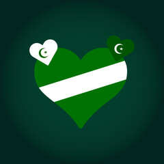 Pakistani Flag Heart Vector Love for Pakistan Illustration for Independence Day