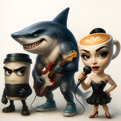 Italian Brainrot Meme Character Ballerina Cappuccina Cappuccino Assassino Tralalero Tralala music band