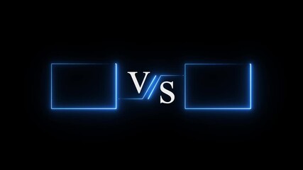 Vs title. Versus screen in neon style.. Neon banner Announcement of two fighters. Competition vs match game, martial battle vs sport. neon lines and black background ,4k video motion graphic animation