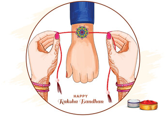 Brother and sister for happy raksha bandhan festival card background