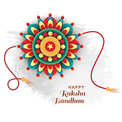 Happy raksha bandhan indian hindu festival greeting card design