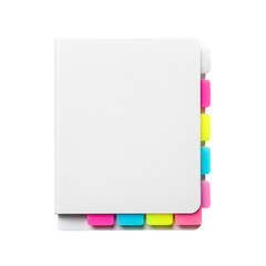 Binder divider with colorful tabs on white background  