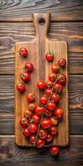 Cherry Tomatoes on a Wooden Cutting Board