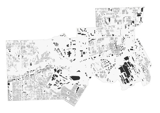 black and white city map overview clip art preview