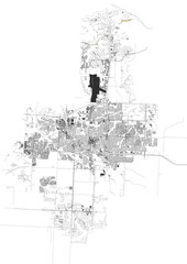 Detailed vector map of Lee's Summit, MO, showcasing layered infrastructure: precise building footprints and a clear highway network