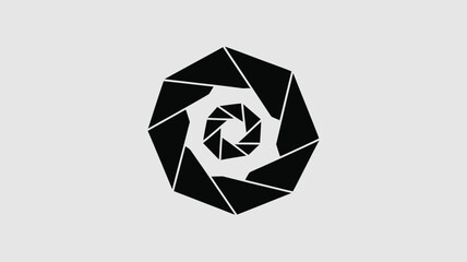 Geometric aperture shape provides a modern black design, perfect for technology or abstract concepts and brands, ideal for logos and icons.