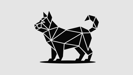 Geometric dog presents a modern, low poly design ideal for logos, digital art, and contemporary backgrounds offering a clean, minimalist aesthetic.