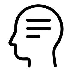 Obraz premium Simple Outline Head Thought Process Line Design Icon Illustration