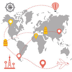 Travel map infographic vector generated by ai