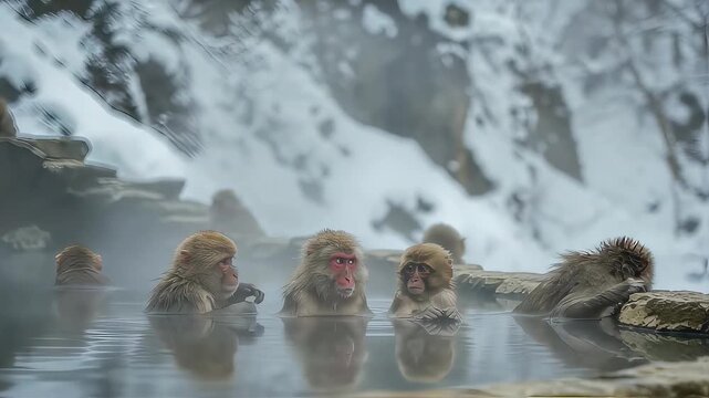 温泉に入る猿 」の写真素材 | 1,668件の無料イラスト画像 | Adobe Stock