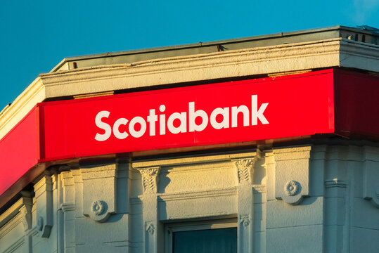 Scotiabank is One of Canada's Big Five banks, it is the third-largest Canadian bank by deposits and market capitalization. Taken at Punta Arenas (Magallanes) Chile on December/2023.