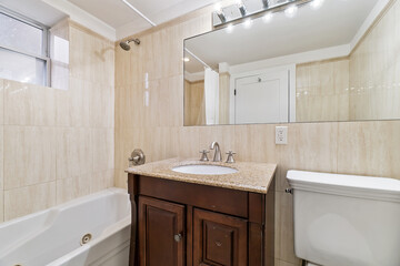 Bathroom with modern fixtures elegant design