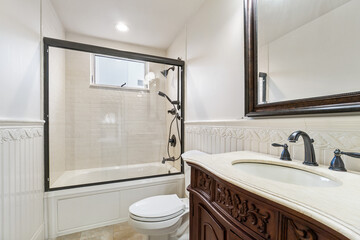 Bathroom with modern fixtures elegant design