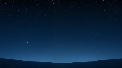Serene Nightscape A Starry Panorama Under a Deep Blue Sky (Explore the Tranquility of the Night)