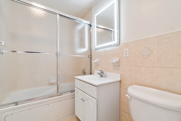 Bathroom with modern fixtures elegant design